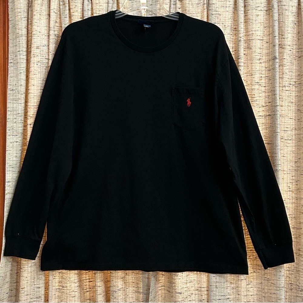 Polo by Ralph Lauren Black Long Sleeve Pocket T-Shirt - XL